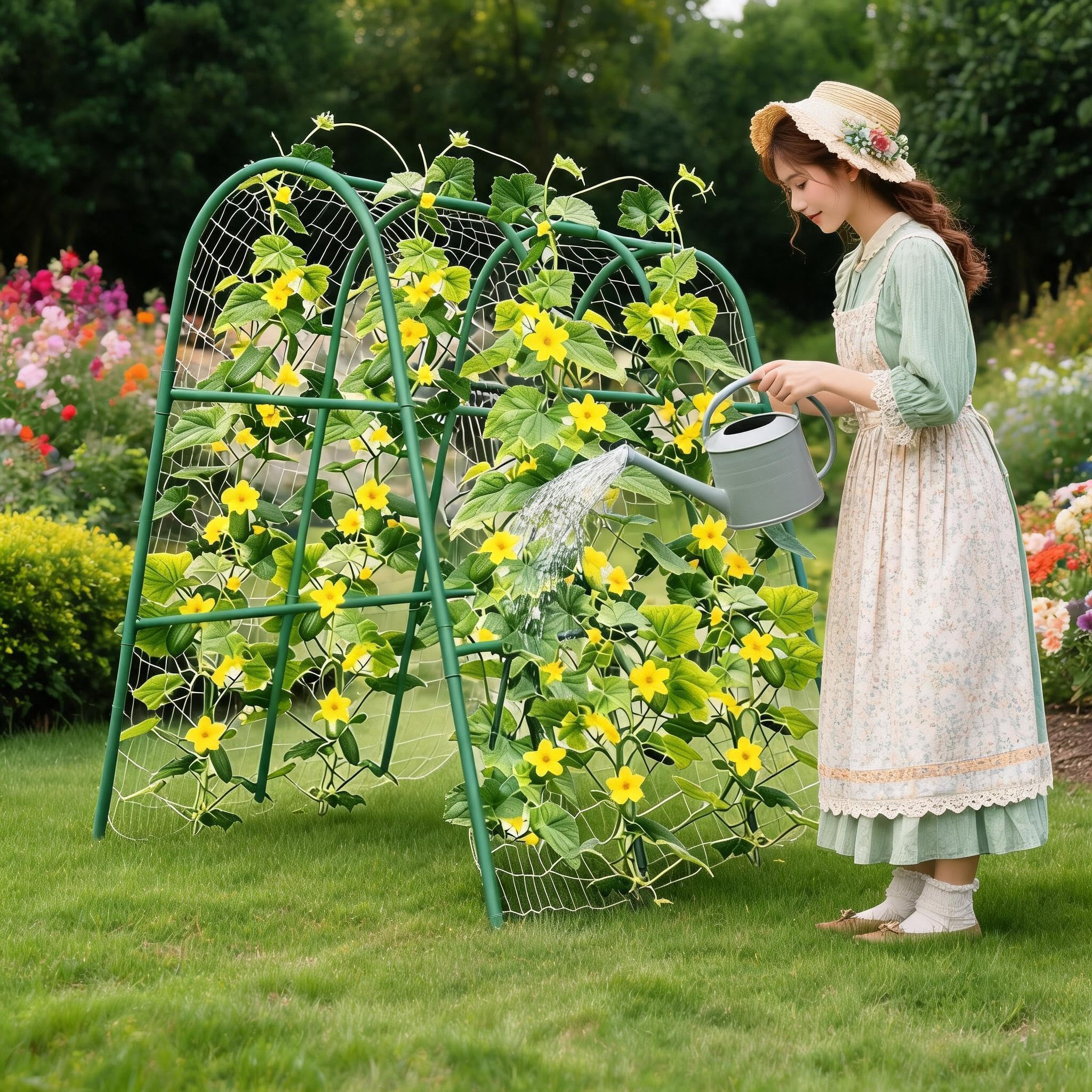 Plants X - 4x5.3FT Garden Arch Trellis for Raised