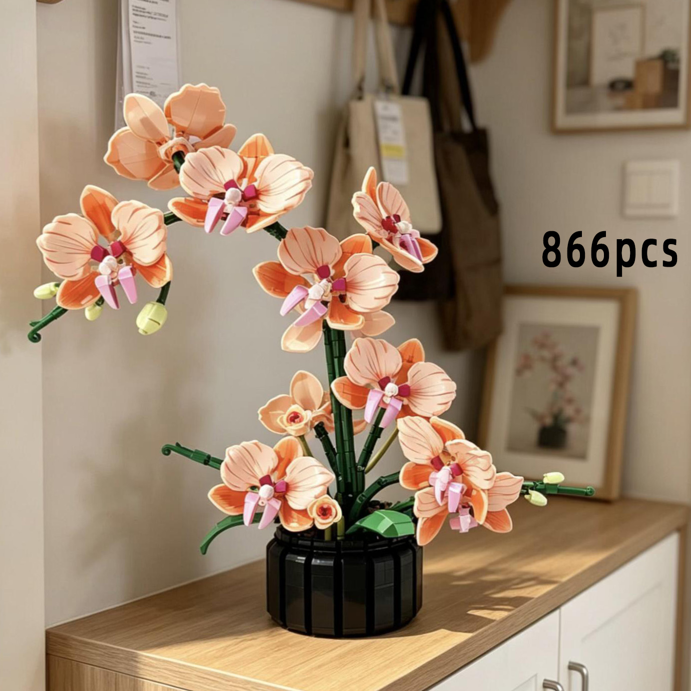 Orchid Phalaenopsis - Orange Phalaenopsis Orchid Building Block Flower