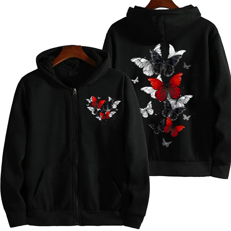 Plant Parent Hoodie - Woman Zipper Hoodie Sweatshirts Black and