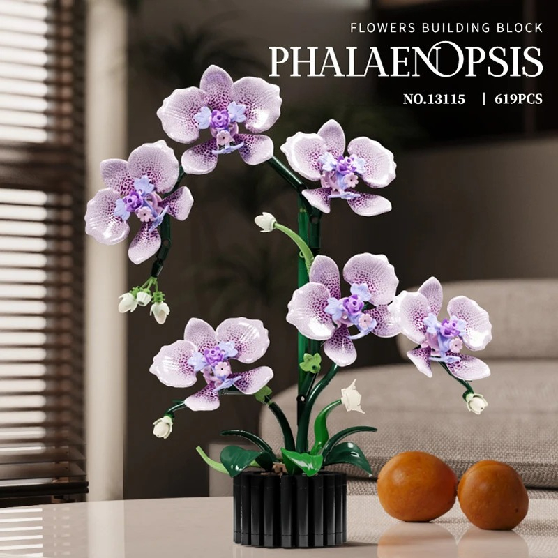 Orchid Phalaenopsis - 619PCS Phalaenopsis Building Blocks Flowers Orchid