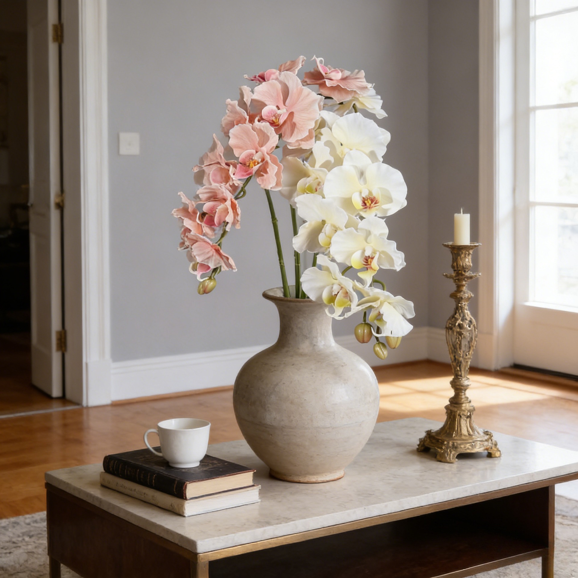 Orchid Phalaenopsis - 38.6 Inch 9 Heads Korean Style