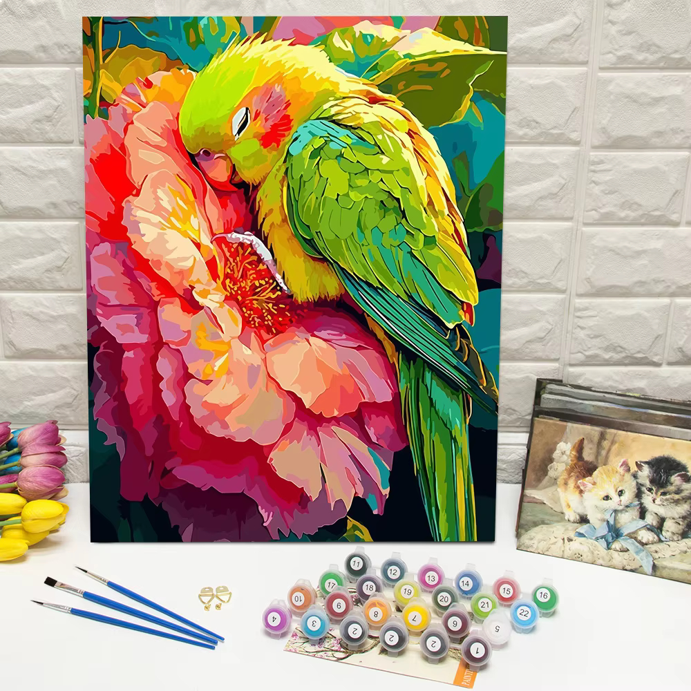 Plant Parenthood - DIY Digital Oil Painting Parrot Animal