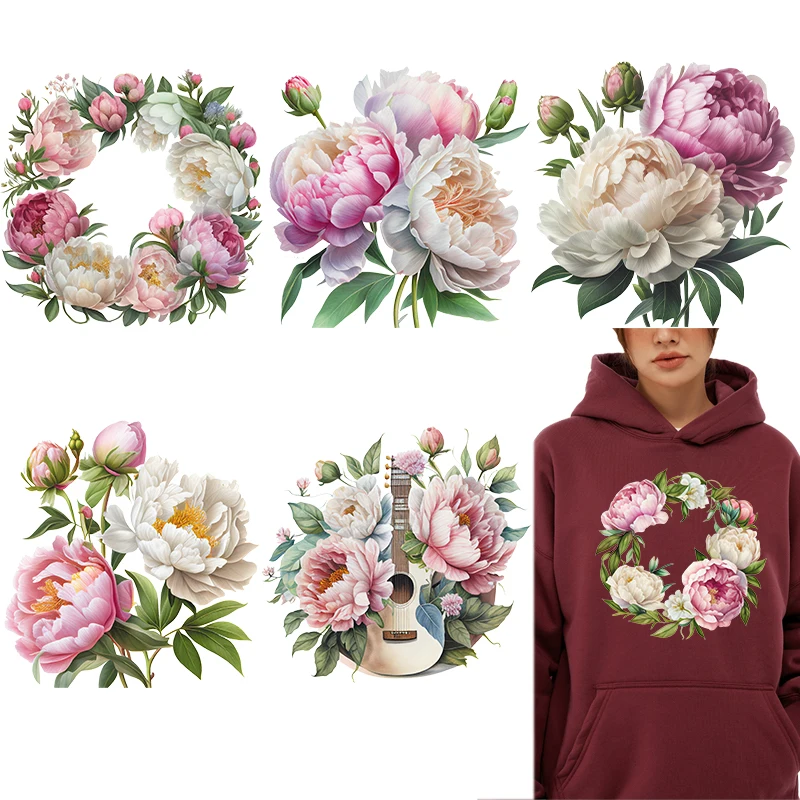 Plant Parent Hoodie - Pink and White Peony Flowers DTF