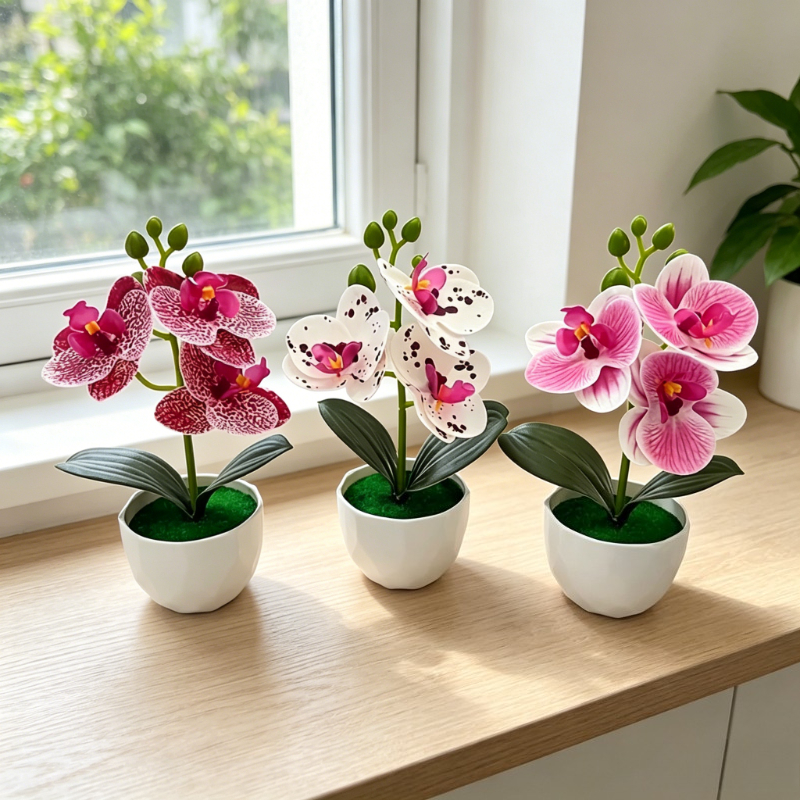 3pcs Artificial Phalaenopsis O - огляд і ціна Orchid Phalaenopsis