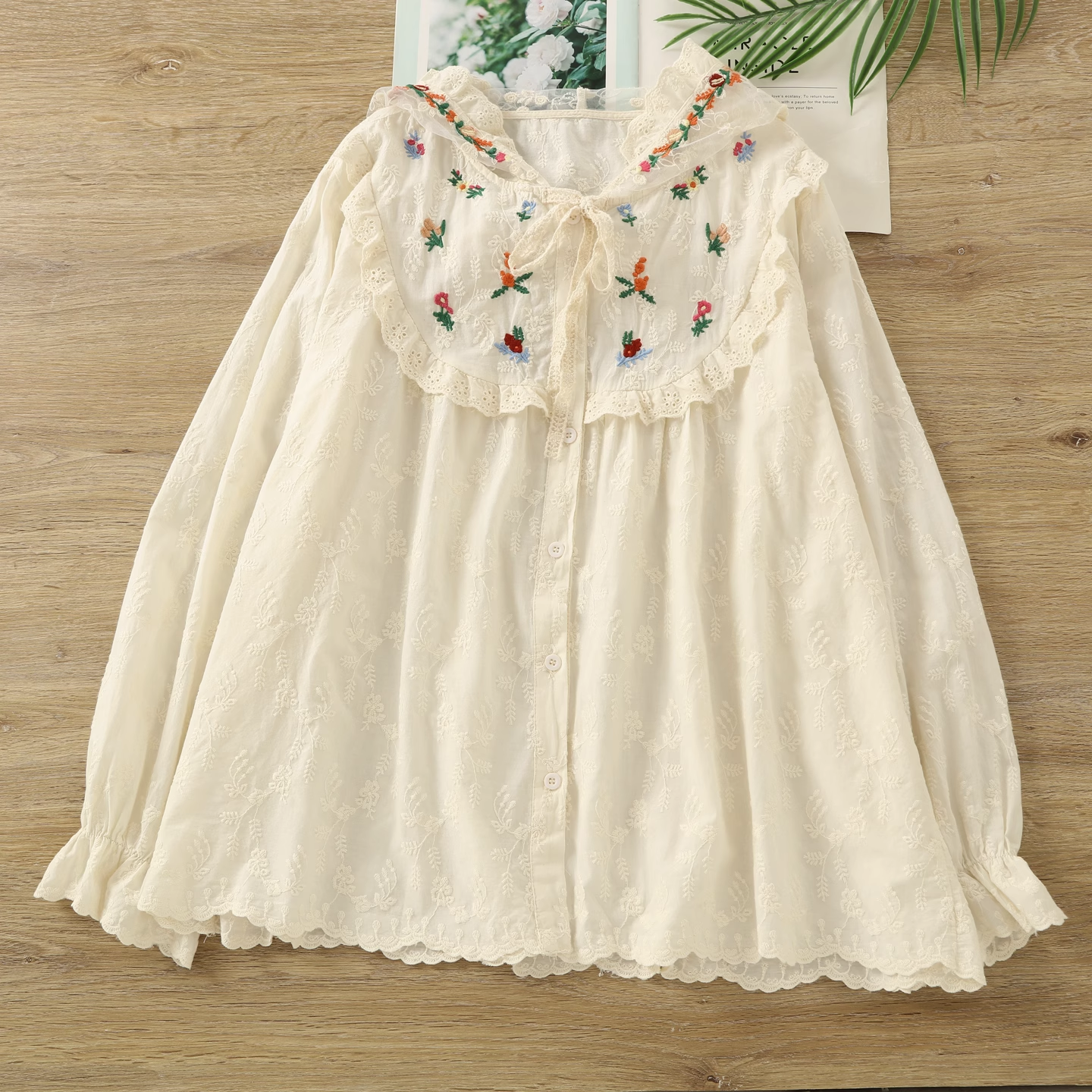 Mori girl hoody flower embroid - огляд і ціна Plant Parent Hoodie