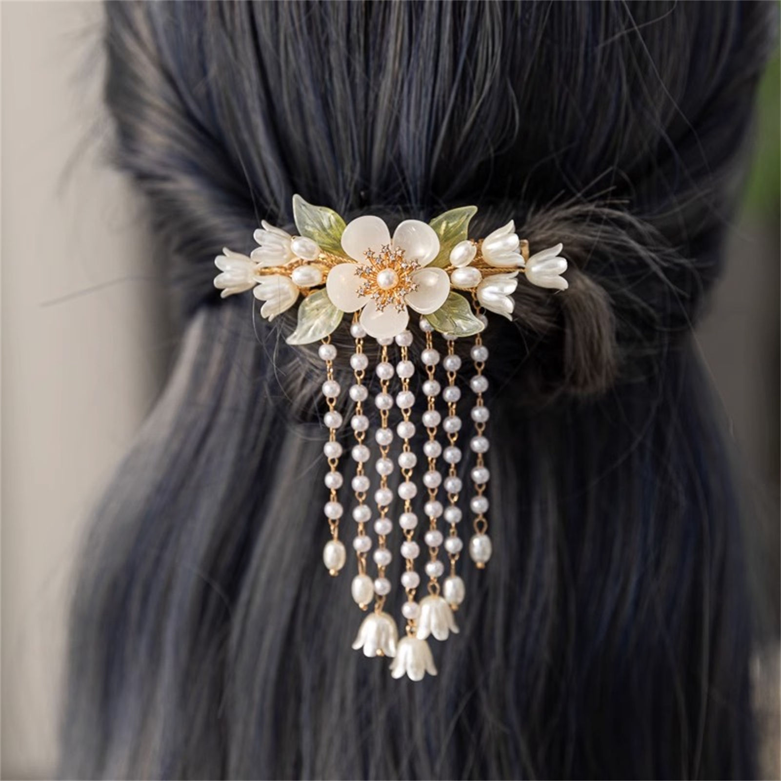 Vintage Flower Tassel Hair Cli - огляд і ціна Orchid Phalaenopsis
