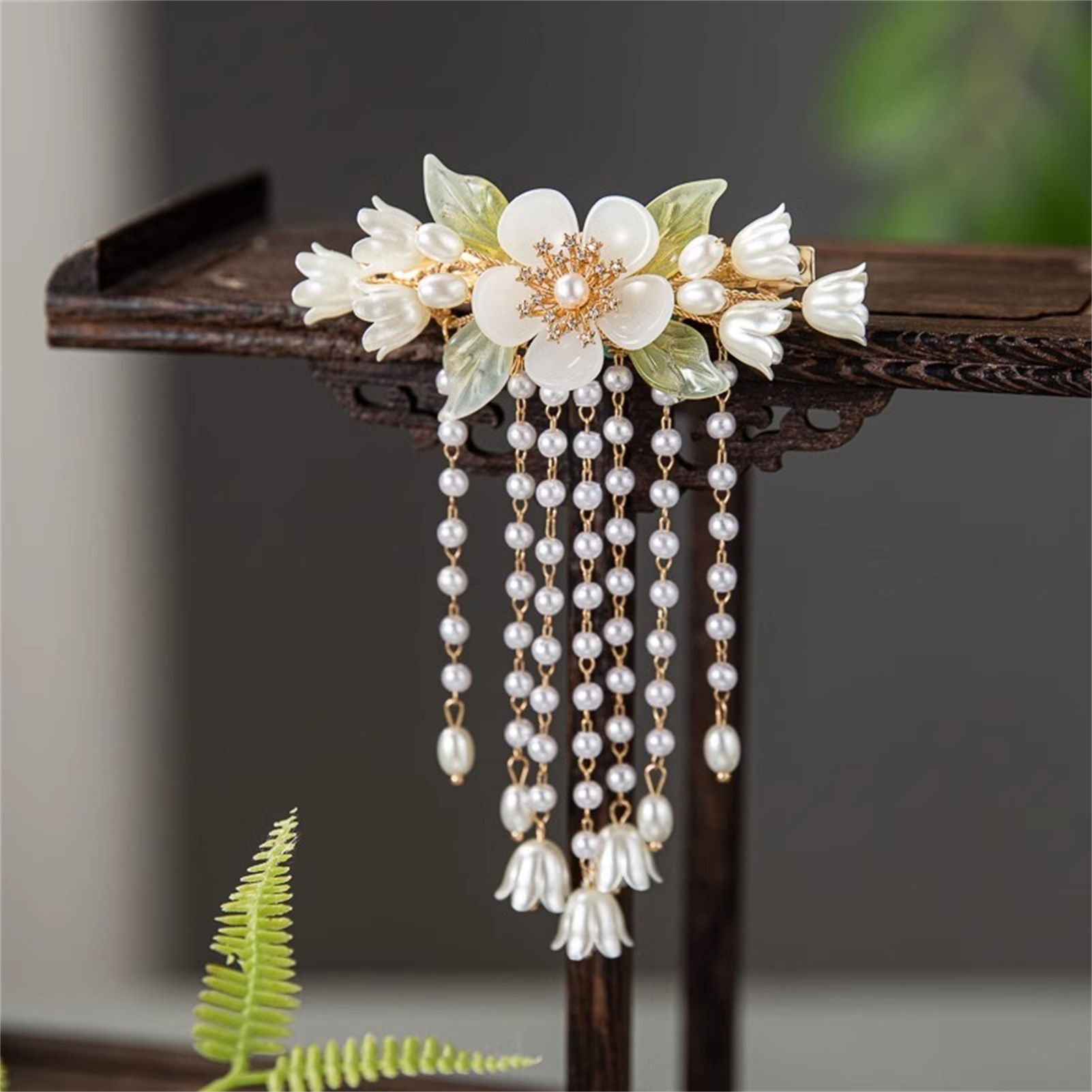 Vintage Flower Tassel Hair Cli - огляд і ціна Orchid Phalaenopsis