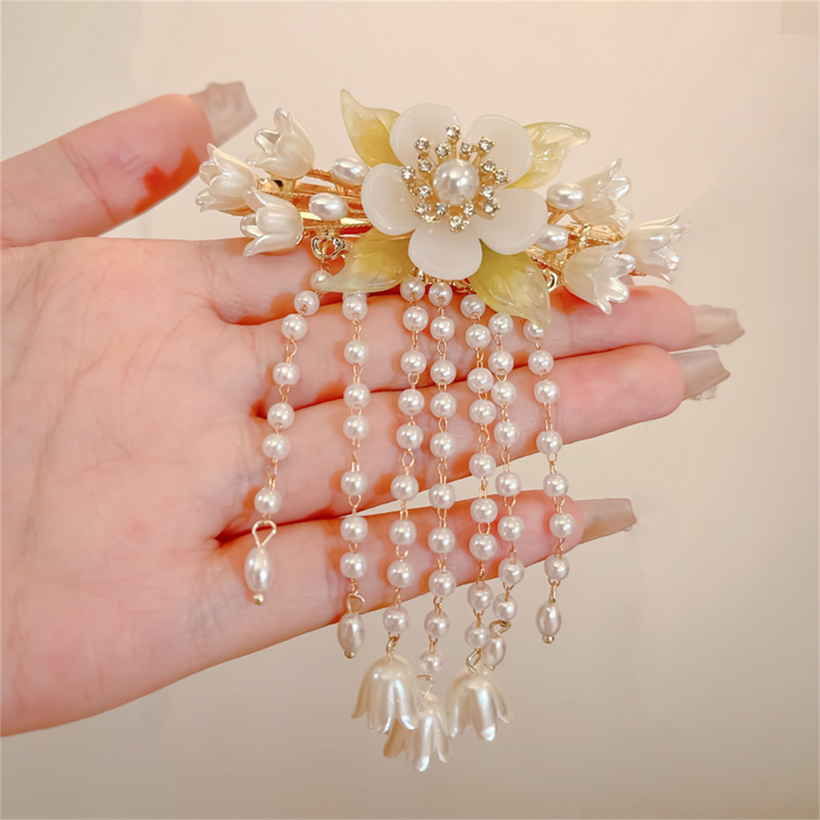 Vintage Flower Tassel Hair Cli - огляд і ціна Orchid Phalaenopsis