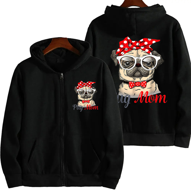 Funny Pug Mom Print Zipper Hoo - огляд і ціна Plant Parent Hoodie